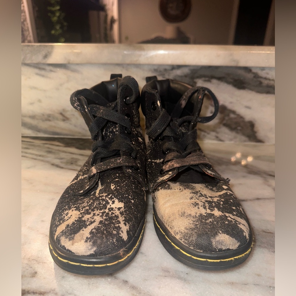 Dr Martens Women's Size 9 Black Bleached High-Top Sneakers - Picture 3 of 8